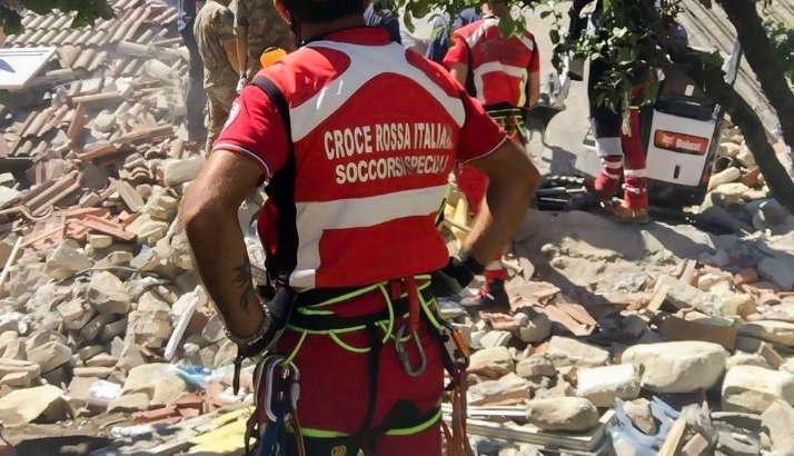 Italian Red Cross relief for Italy Earthquake