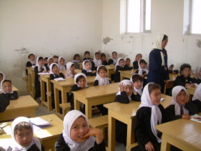 Students in class in Afghanistan