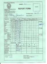Pascaline's report card from Intwari PrimarySchool