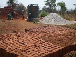 Molding of bricks in progress