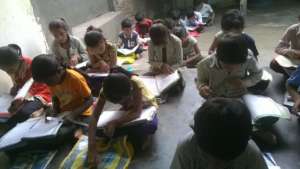 Children focusing for bright future