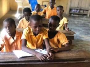 Adwoa with her classmates.