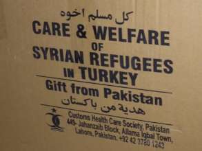 Packing of relief goods.