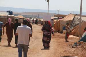 Women Returning Home after receiving Ration Packet