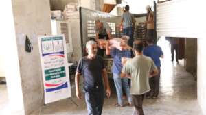 Relief goods are being prepared for distribution