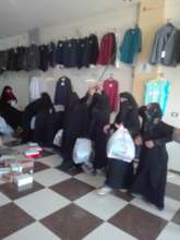 Distribution of relief goods among the Syrian