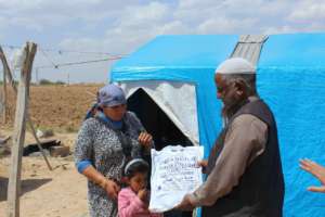 Distribution of Relief Goods in Refugee Camps.