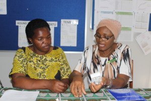 Asteria (right) & Family Planning coordinator Bola