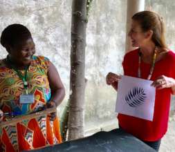 Betsy (right) visiting The Mabinti Centre