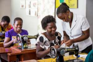Ladies receiving training at The Mabinti Centre