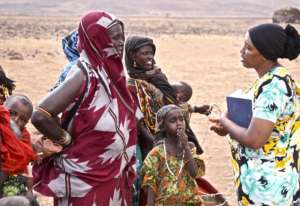 Our partner, Fatuma, speaking with Gabra women