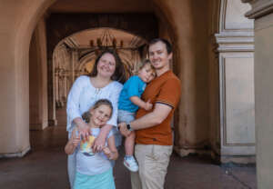 Yuliia with her husband, son, and daughter