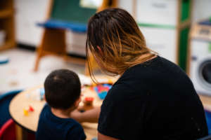 A family seeking asylum at US/Mexico border