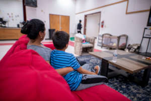A family seeks refuge after fleeing violence