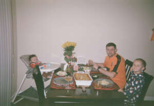 The Lukashov family enjoying a Holiday dinner.