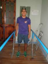 Patient DA with leg