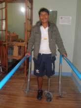 Patient TM learning to walk