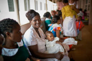 New mother at health clinic