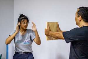 2019 LEADer Aashma in the Self Defense Workshop
