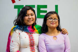 2017 LEADer Anshuya with 2018 LEADer Barma