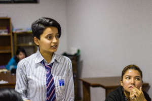 Rina sharing her opinion in Advocacy Week session