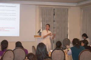 Dr. Prativa taking a session on Women in Science