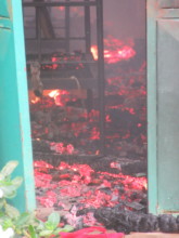 Hot coals fill the dorm.