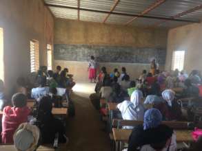 Madame Bonkoungou leads a sensitization training