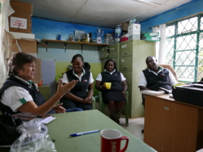 Kamili team meeting at the Lower Kabete clinic