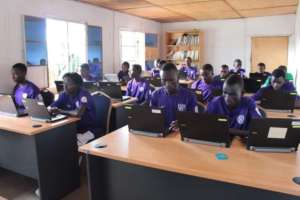 NGB's soccer team on the computers