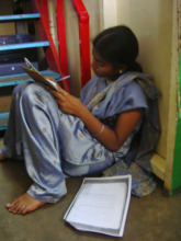 Sandhya studying for herexams