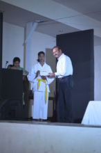 Felicitating students on annual day