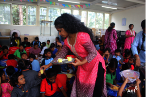Sponsoring a meal with her first salary