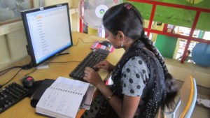 Using computers for her project work