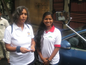 Sandhya  taking part in a marathon