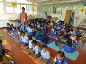Children at the lunch sponsored by Shruthi