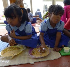Children enjoying the lunch
