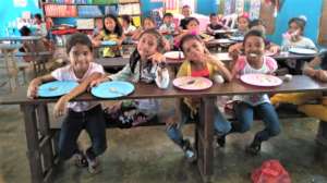 Girls enjoying lunch together