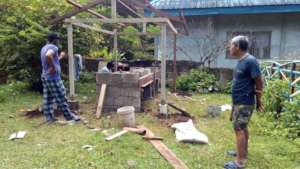 Volunteer parents build WASH sation at school