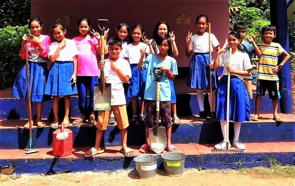 Students Preparing their New School Garden