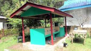 New covered wash station with water tank