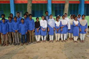 They just got school uniforms from MB3 Foundation.