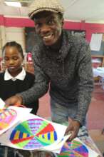 Sinethemba with one of his students