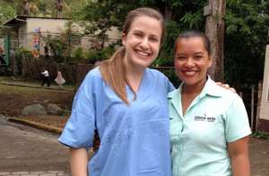 Adrienne Clermont with CV Nurse Yessica Solano