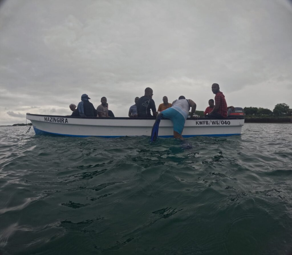 Ther team monitoring corals