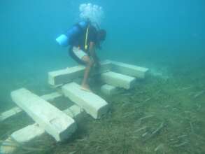 Placing the blocks at the site
