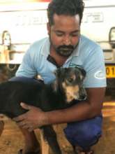 Devon, with staff Lakhan, ready to be released