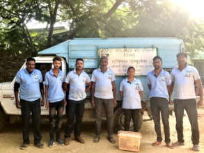 The team ready to go out for the day's rescue work