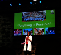 Marie from g4g taking the stage at Arch Summit