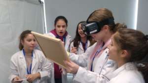 Girls diving into different perspectives of VR!